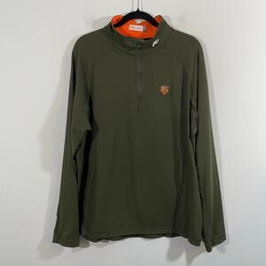 Kjus Men Dark Green Curve Half Zip Golf Athletic Pullover Top Size 2XL